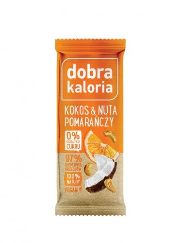 Baton owocowy kokos & nuta pomarańczy bez cukru 35g*DOBRA KALORIA* - opakowanie zbiorcze po 20 szt.