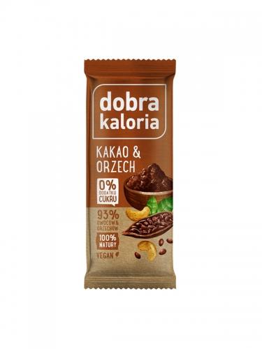 Baton owocowy kakao & orzech bez cukru 35g*DOBRA KALORIA* - opakowanie zbiorcze po 20 szt.