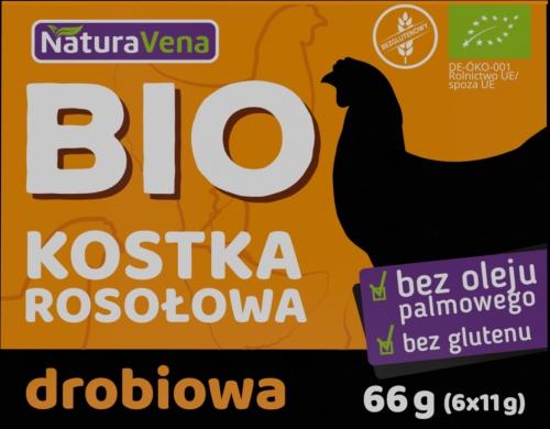 Kostki rosołowe drobiowe bezglutenowe 6szt. / 66g*NATURAVENA*BIO