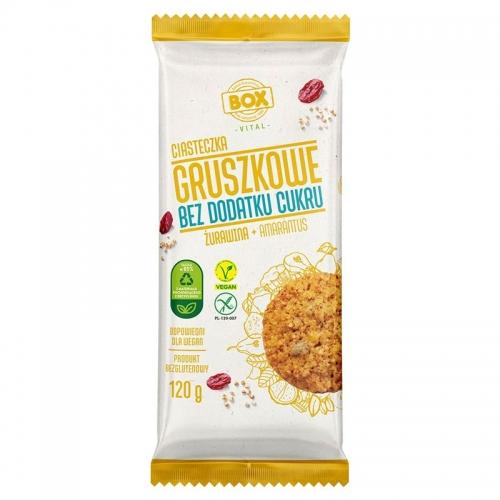 Ciasteczka gruszkowe żurawina & amarantus bez cukru 120g*BOX VITAL* 