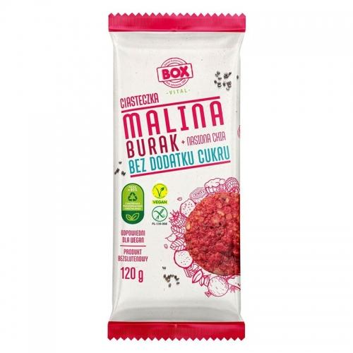 Ciasteczka malina burak & nasiona chia bez cukru 120g*BOX VITAL* 