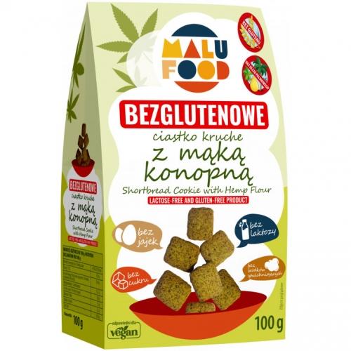 Ciastka kruche z mąką konopną bezglutenowe 100g*MALUFOOD*