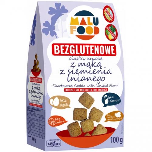 Ciastka kruche z mąką z siemienia lnianego bezglutenowe 100g*MALUFOOD*