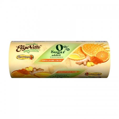 Ciastka markizy pomarańczowe z imbirem i kurkumą bez cukru 180g*ELGOVITA*