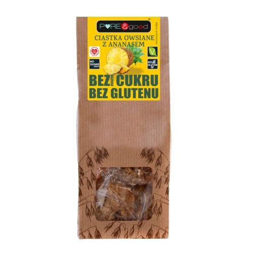 Ciastka owsiane z ananasem bez cukru 150g*PURE&GOOD*