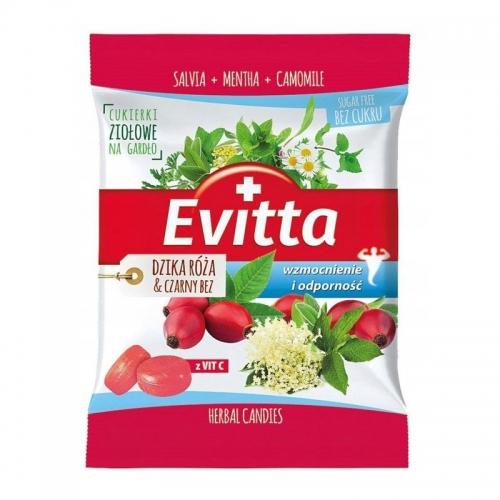 Cukierki ziołowe Dzika róża & Czarny bez bez cuku 60g*EVITTA*