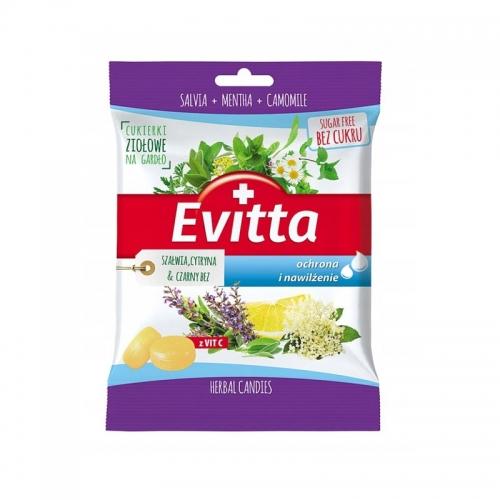 Cukierki ziołowe Szałwia & Cytryna & Czarny bez cuku 60g*EVITTA*