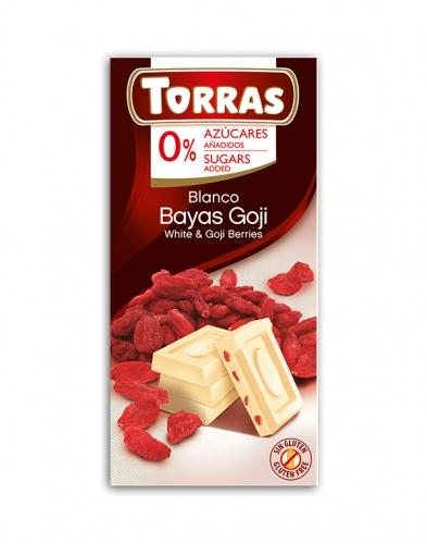 Czekolada biała z jagodami goji bezglutenowa 75g*TORRAS*