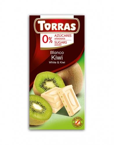 Czekolada biała z kiwi bezglutenowa 75g*TORRAS*