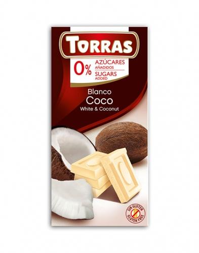 Czekolada biała z kokosem 75g*TORRAS*