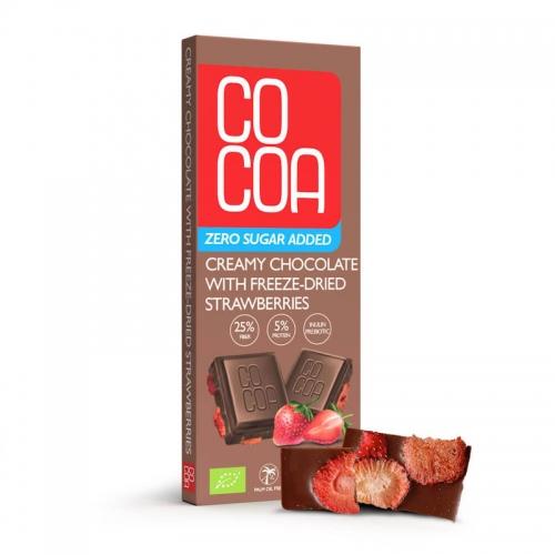 Czekolada z truskawkami bez cukru 40g*COCOA*BIO