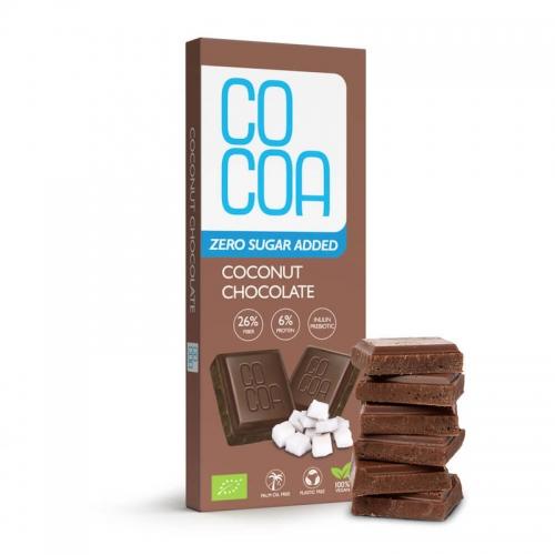 Czekolada kokosowa bez cukru 40g*COCOA*BIO - najlepiej spożyć przed: 14.11.2025 - najniższa cena w okresie 30 dni przed promocją: 12,19zł