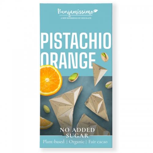 Czekolada pistacjowa z pomarańczą bez cukru 60g*BENJAMISSIMO*BIO