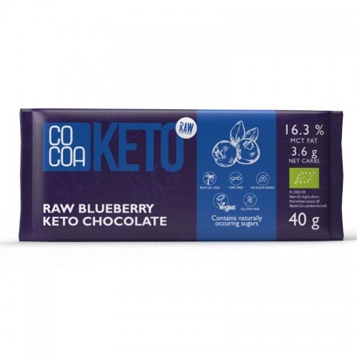 Czekolada surowa KETO jagodowa bez cukru 40g*COCOA*BIO - najlepiej spożyć przed: 11.10.2025 - najniższa cena w okresie 30 dni przed promocją: 13,80zł