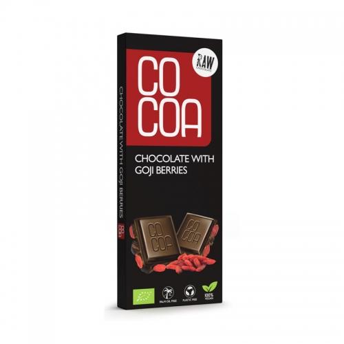 Czekolada gorzka RAW z jagodami Goji 40g*COCOA*BIO