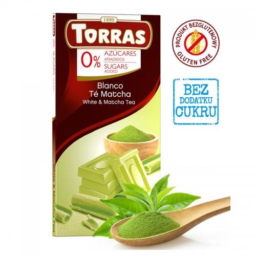 Czekolada biała z herbatą matcha bezglutenowa 75g*TORRAS*