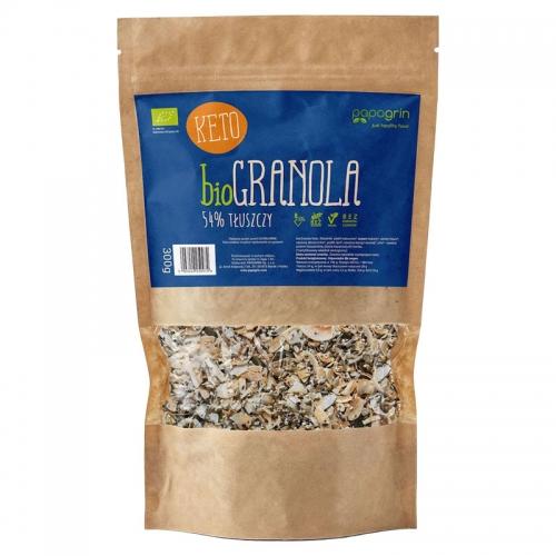 Granola KETO bez cukru bezglutenowa 300g*PAPAGRIN*BIO