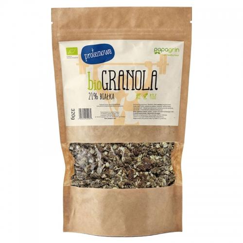Granola proteinowa bez cukru bezglutenowa 320g*PAPAGRIN*BIO