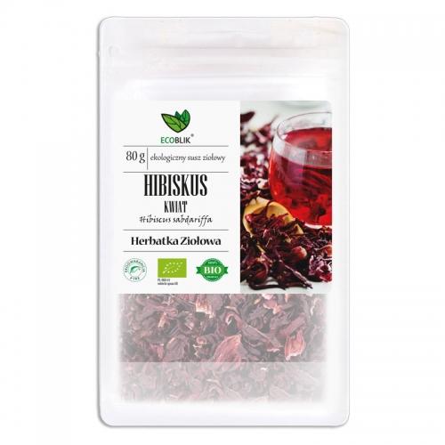 Herbata **Hibiskus kwiat** ziołowa liściasta 80g*ECOBLIK*BIO