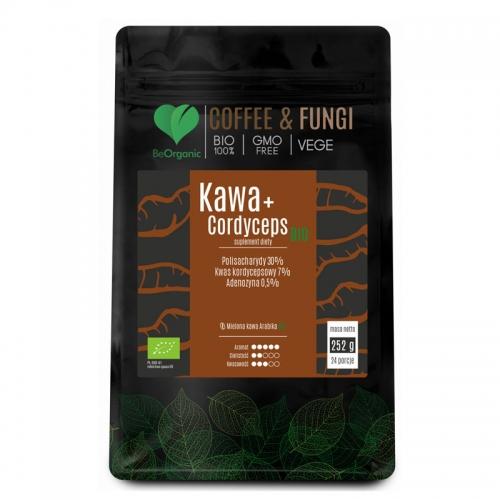 Kawa **Kawa + Cordyceps** arabica mielona 252g*BEORGANIC*BIO - suplement diety