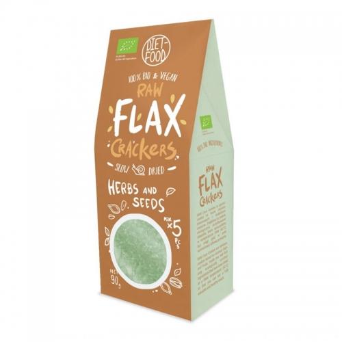 KRAKERSY DIET-FOOD Z SIEMIENIA LNIANEGO Z ZIOŁAMI I NASIONAMI 90G BIO 