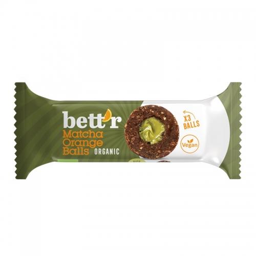 KULKI OWOCOWE BETTR Z NADZIENIEM MATCHA/POMARAŃCZA 45G (3x15G) BIO 