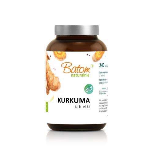 Kurkuma 500mg tabletki 240szt.*BATOM*BIO suplement diety - najlepiej spożyć przed: 11.10.2025 - najniższa cena w okresie 30 dni przed promocją: 42,90zł