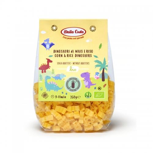 MAKARON DALLA COSTA KUKURYDZIANO-RYŻOWY DINOZAURY BEZGLUT 250G BIO BP
