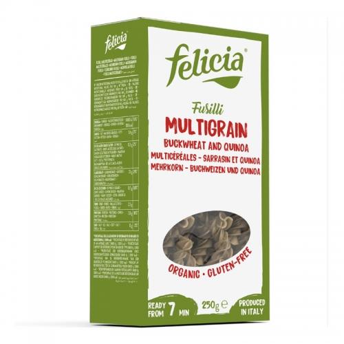 Makaron wieloziarnisty fusilli / świderki bezglutenowy 250g*FELICIA*BIO