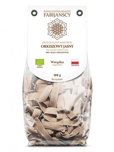 Makaron orkiszowy jasny wstążka 250g*FABIJAŃSCY*BIO - opakowanie zbiorcze po 8 szt.