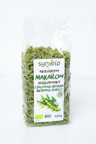 Makaron z zielonego groszku świderek bezglutenowy 400g*SYMBIO*BIO