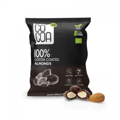 Migdały w czekoladzie RAW 100% kakao bez cukru 70g*COCOA*BIO - najlepiej spożyć przed: 12.08.2025 - najniższa cena w okresie 30 dni przed promocją: 15,49zł