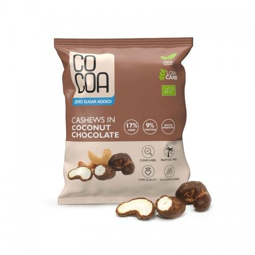 Orzechy nerkowca w czekoladzie kokosowej bez cukru 70g*COCOA*BIO