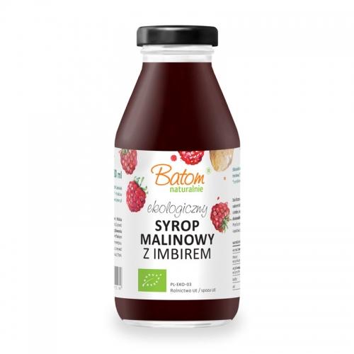 Syrop malinowo- imbirowy 330ml*BATOM*BIO - opakowanie zbiorcze po 12 szt.
