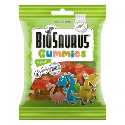 Żelki owocowe kwaśne **Dinozaury** bez żelatyny 80g*BIOSAURUS*BIO