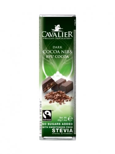 Baton czekolada deserowa / ziarno kakaowca słodzony stewią 40g*CAVALIER*