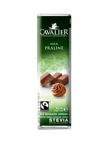 Baton mleczna czekolada / nadzienie pralinowe słodzony stewią 40g*CAVALIER*