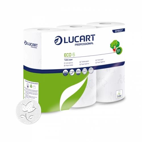 Papier toaletowy biały 100% z recyklingu 6 rolek *LUCART*