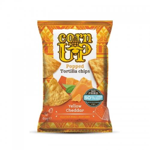 Chipsy kukurydziane tortilla cheddar bezglutenowe 60g*CORN UP* 