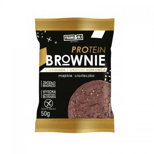 Ciasteczko miękkie proteinowe Brownie czekolada & orzechy nerkowca bezglutenowe 50g*FRANK&OLI* 