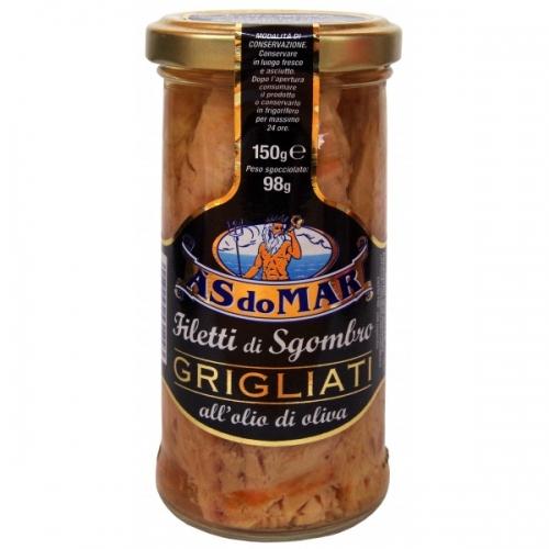 Makrela filety grillowane w oliwie słoik 150g*ÀS DO MAR*