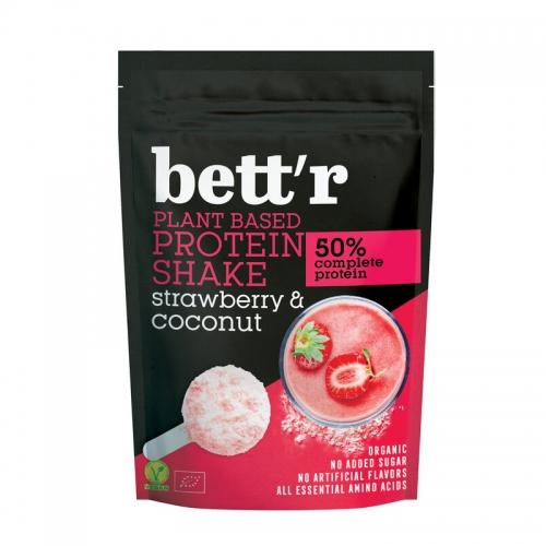 Shake białkowy 50% truskawki i kokos bez cukru proszek 450g*BETTR*BIO