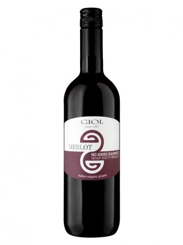 Wino bez siarczynów czerwone / wytrawne / Włochy 750ml*MERLOT GIOL*BIO 