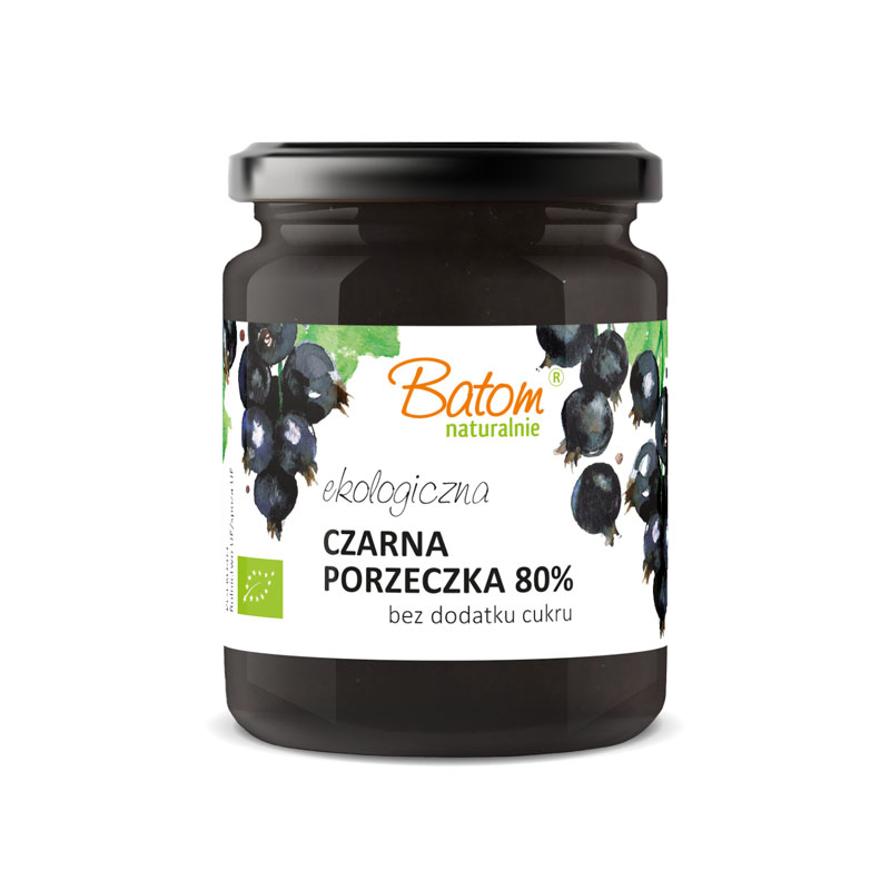 Dżem z czarnej porzeczki 80% słodzony sokiem jabłkowym 260g*BATOM*BIO