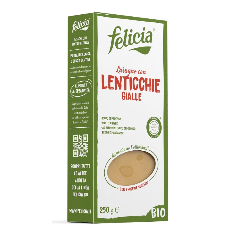 Makaron z żółtej soczewicy lasagne bezglutenowy 250g*FELICIA*BIO